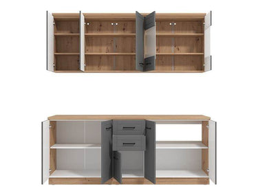 Hudson 78.7-inch Graphite Grey Kitchen Units: Modern Style and Ample Storage - UK Luxury Furniture